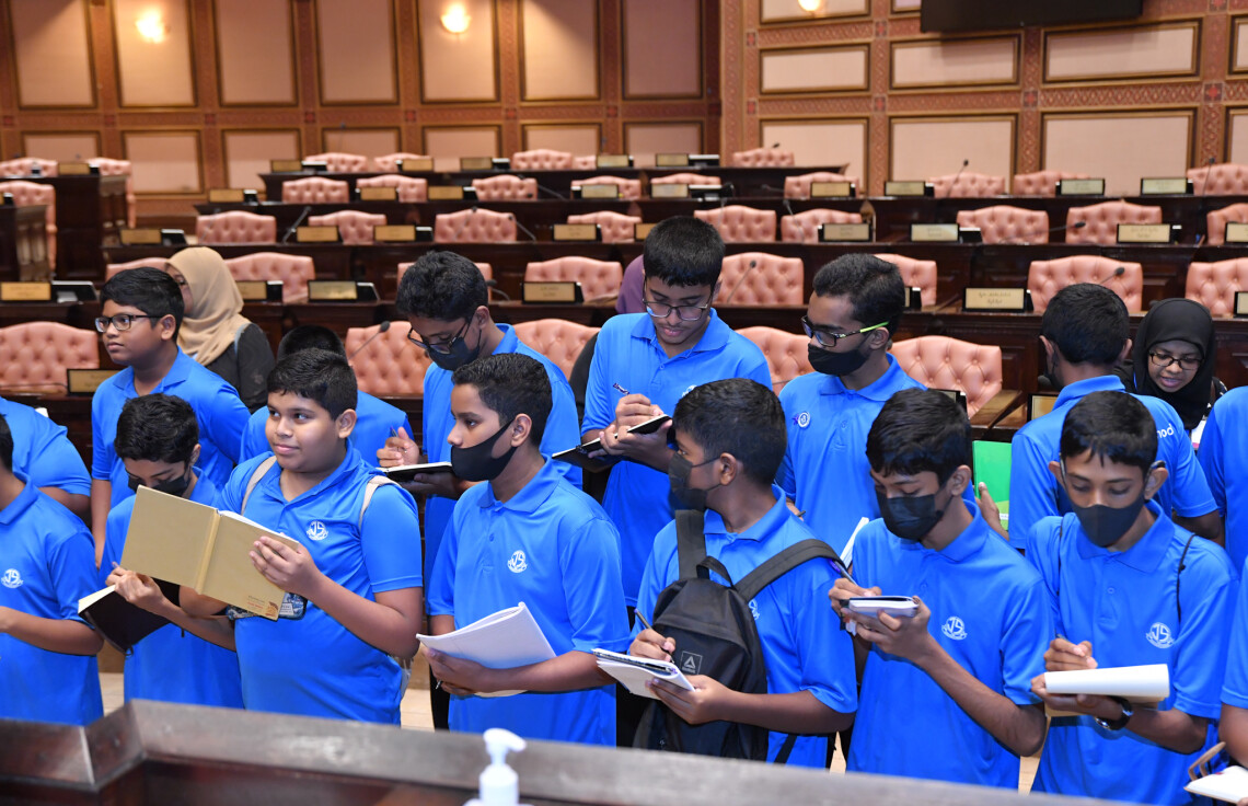 A student at Jamaluddin School playing for the Maldives National